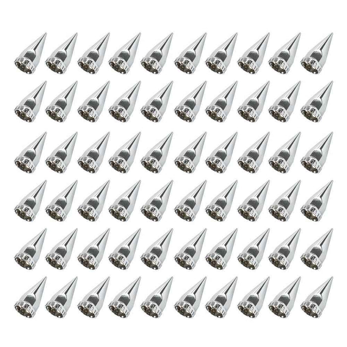 DURAFORCE Chrome Hub Cover Kit 33mm Axle Covers Spiked Front & Rear Semi Truck Wheel