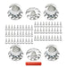 DURAFORCE Chrome Hub Cover Kit 33mm Axle Covers Spiked Front & Rear Semi Truck Wheel