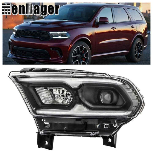 DURAFORCE Headlight Assembly Black For Dodge Durango 2021 2022 2023 Left Side LED Clear