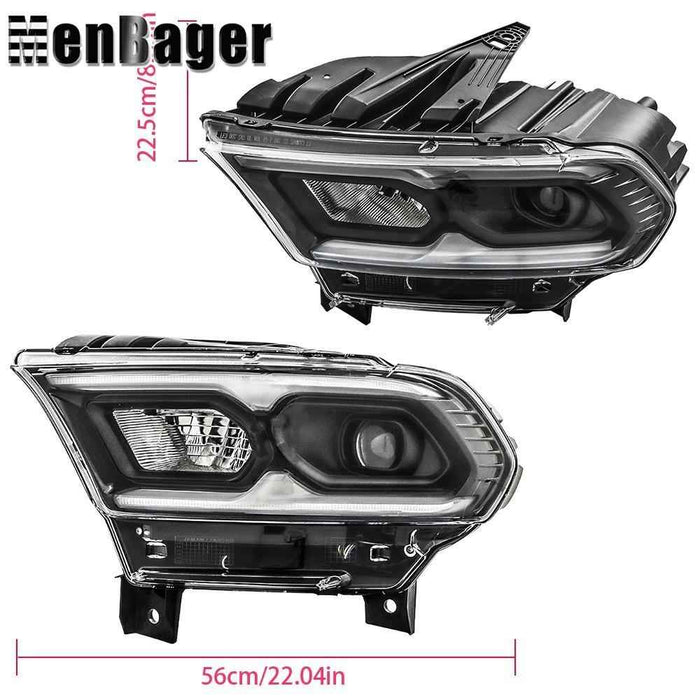 DURAFORCE Headlight Assembly Black For Dodge Durango 2021 2022 2023 Left Side LED Clear