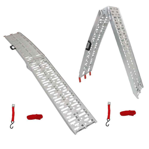 DURAFORCE 7.5' Aluminum Folding Loading Ramps For Truck Motorcycle Lawn Mower 2pcs ATV UTV