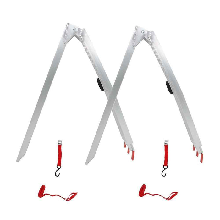 DURAFORCE 7.5' Aluminum Folding Loading Ramps For Truck Motorcycle Lawn Mower 2pcs ATV UTV