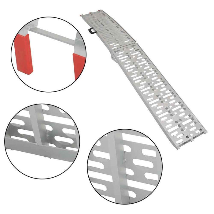 DURAFORCE 7.5' Aluminum Folding Loading Ramps For Truck Motorcycle Lawn Mower 2pcs ATV UTV