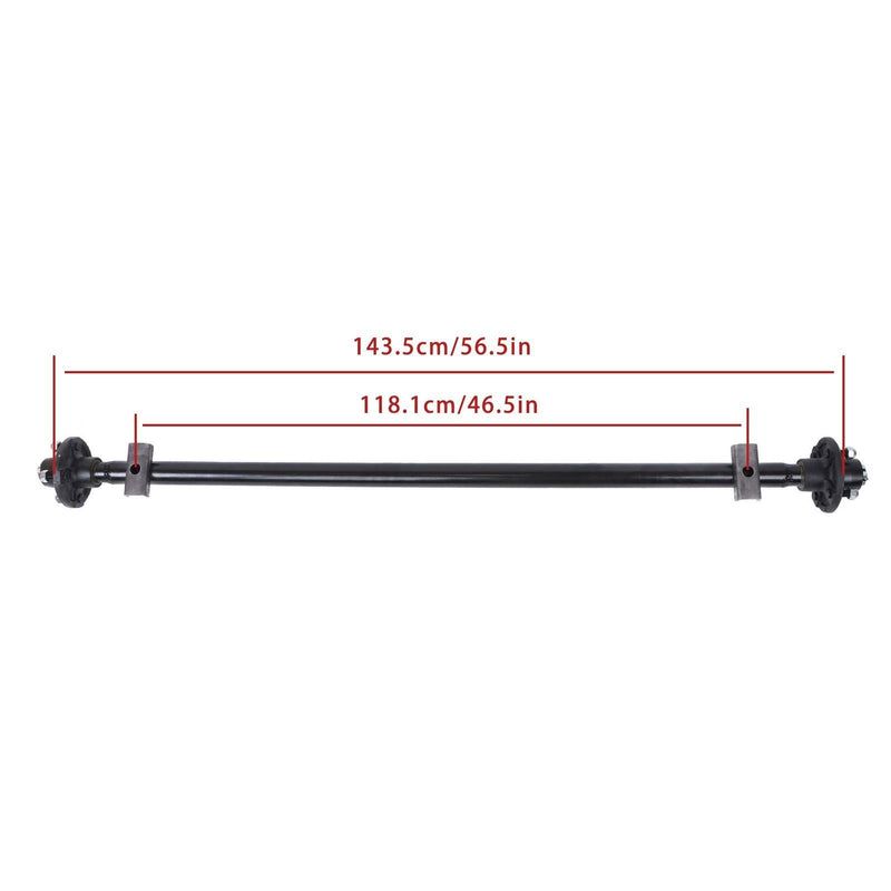 DURAFORCE 2000lbs Trailer Axle Boat Trailer Cargo 4 lug 56.5' Hub Face 46.5' Spring Center