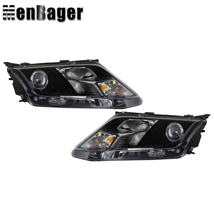 DURAFORCE Black Halogen Projector Headlight Assy Right&Left Side For 2010-2012 Ford Fusion