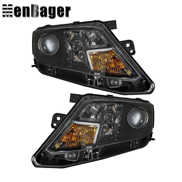 DURAFORCE Black Halogen Projector Headlight Assy Right&Left Side For 2010-2012 Ford Fusion