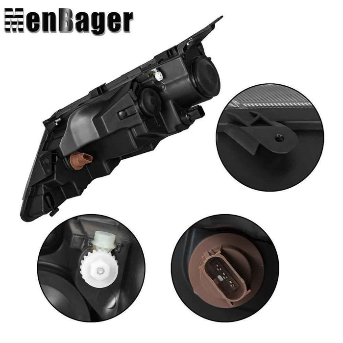 DURAFORCE Black Halogen Projector Headlight Assy Right&Left Side For 2010-2012 Ford Fusion