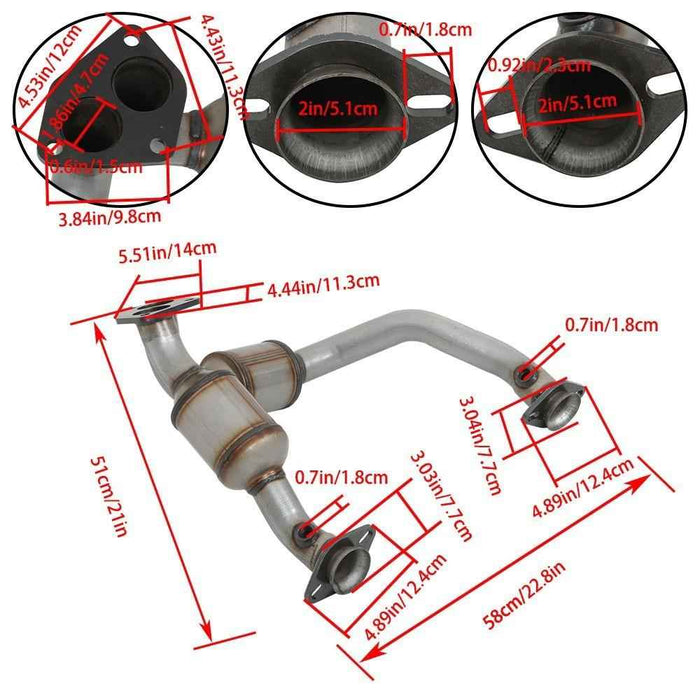DURAFORCE Front Y Pipe Catalytic Converter For Ford Ranger 3.0L 4.0L 1998-2000 Direct Fit
