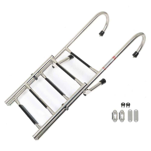 DURAFORCE Stainless Steel Folding Ladder Telescoping 400 lb. Limit 2 Step + 3 Step