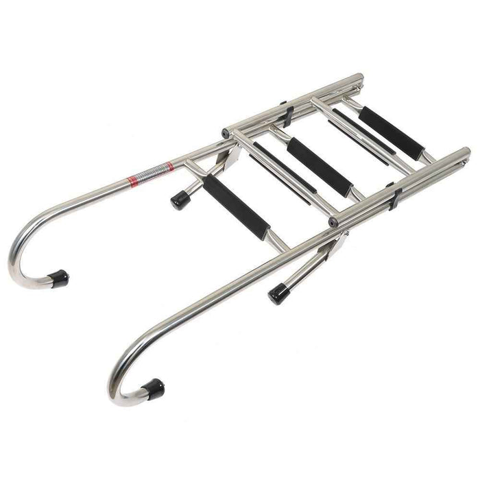 DURAFORCE Stainless Steel Folding Ladder Telescoping 400 lb. Limit 2 Step + 3 Step