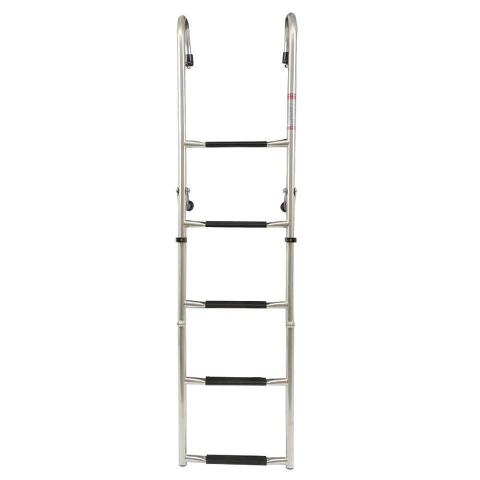 DURAFORCE Stainless Steel Folding Ladder Telescoping 400 lb. Limit 2 Step + 3 Step