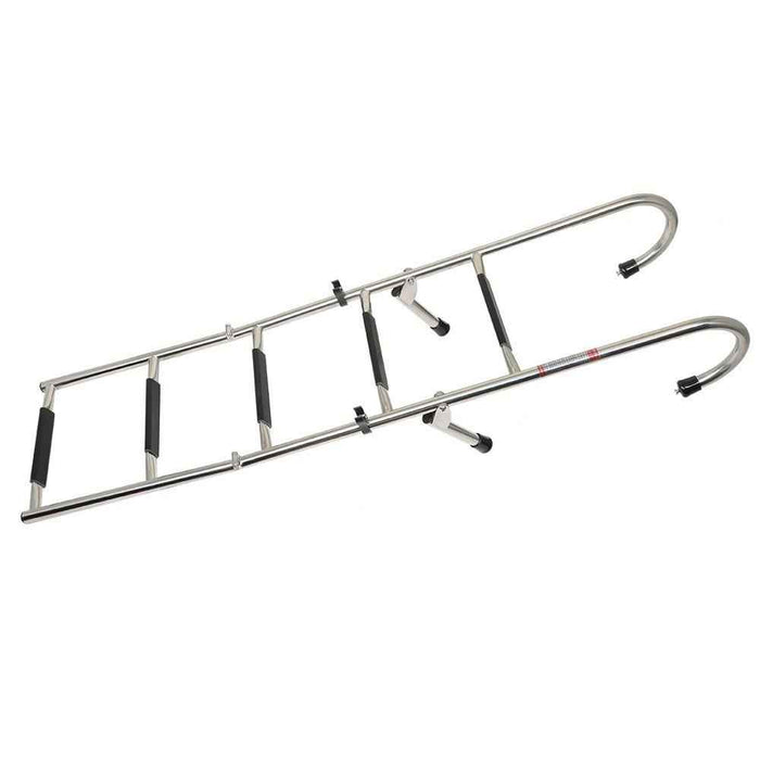 DURAFORCE Stainless Steel Folding Ladder Telescoping 400 lb. Limit 2 Step + 3 Step