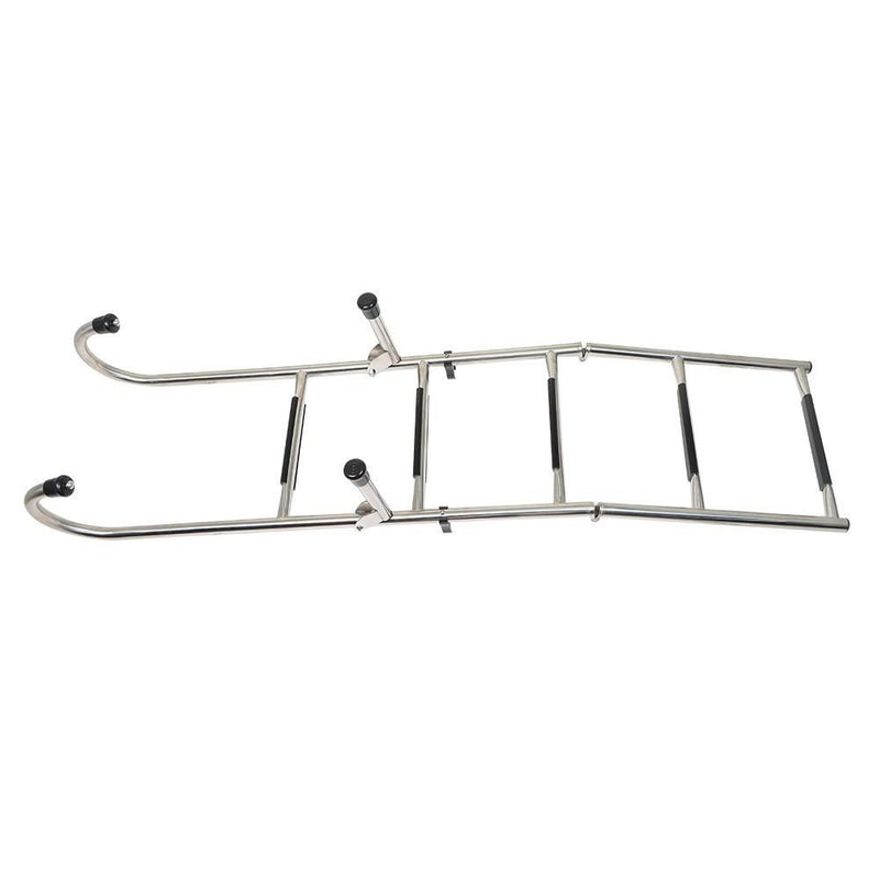 DURAFORCE Stainless Steel Folding Ladder Telescoping 400 lb. Limit 2 Step + 3 Step