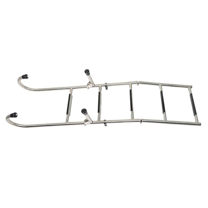 DURAFORCE Stainless Steel Folding Ladder Telescoping 400 lb. Limit 2 Step + 3 Step