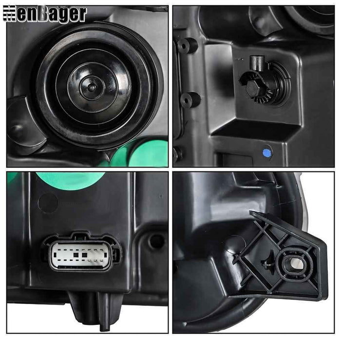 DURAFORCE Headlights For Ford Explorer 2016 2017 2018 Chrome Halogen w/LED DRL Left Side