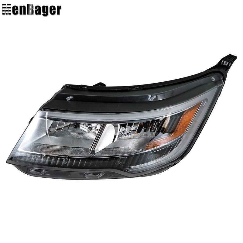 DURAFORCE Headlights For Ford Explorer 2016 2017 2018 Chrome Halogen w/LED DRL Left Side