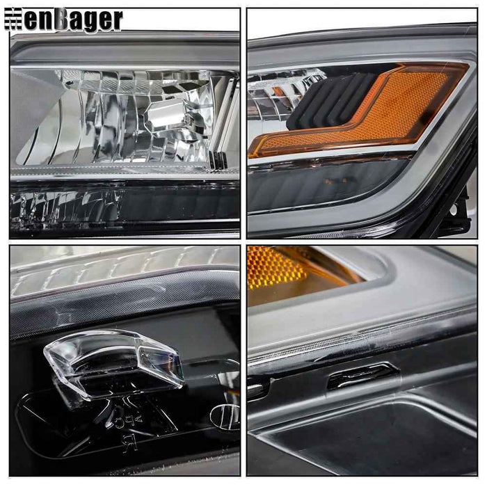 DURAFORCE Headlights For Ford Explorer 2016 2017 2018 Chrome Halogen w/LED DRL Left Side