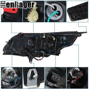 DURAFORCE Headlights Headlamps For Chevy Malibu 2013 2014 15 Left&Right W/O Bulb Halogen