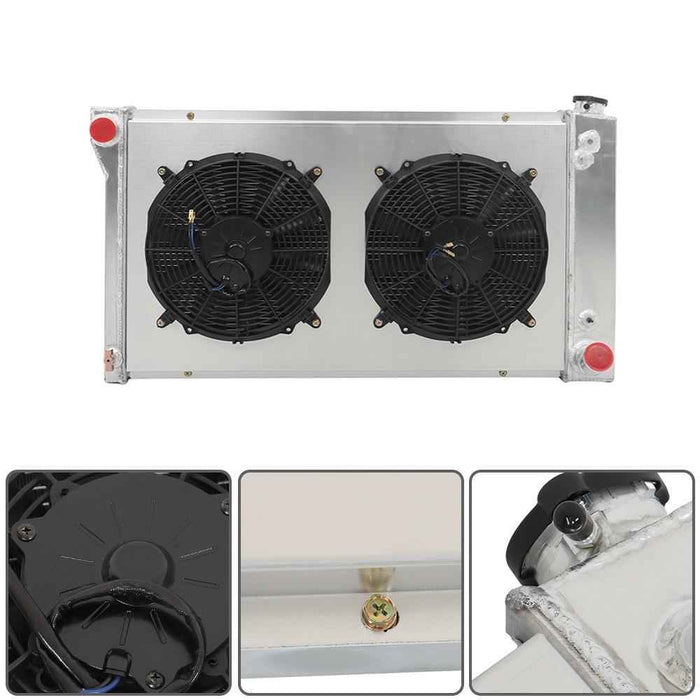 DURAFORCE For Chevy C10/20/30 Pickup Suburban 1967 1968-72 4 Row Radiator+Fan Shroud CC369