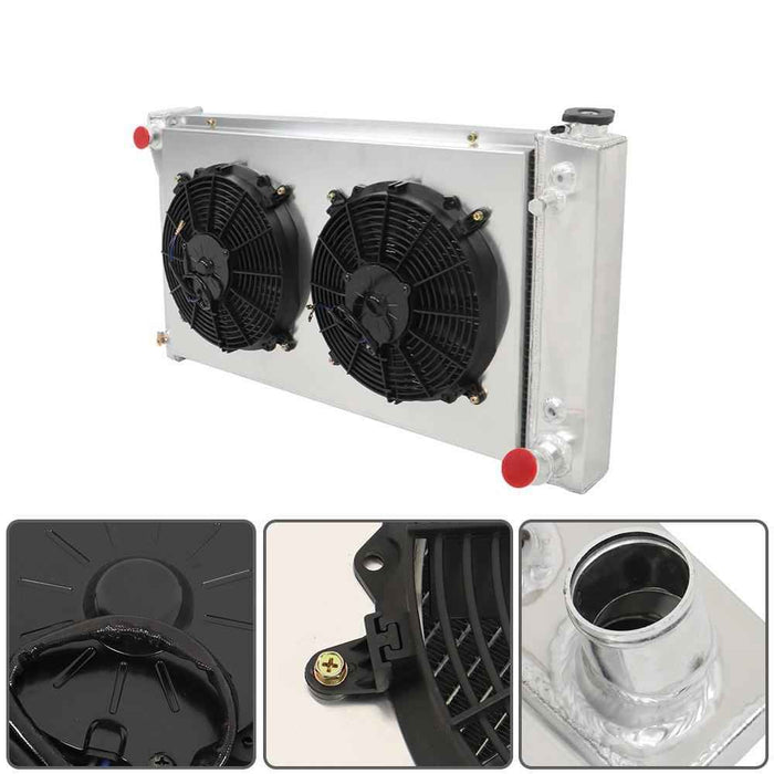 DURAFORCE For Chevy C10/20/30 Pickup Suburban 1967 1968-72 4 Row Radiator+Fan Shroud CC369