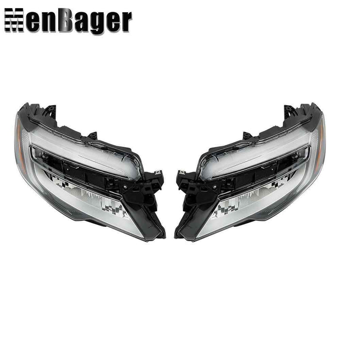 DURAFORCE Full LED Chrome Headlight Assy Pair For 2019-2021 Honda Pilot/2019-2021 Passport