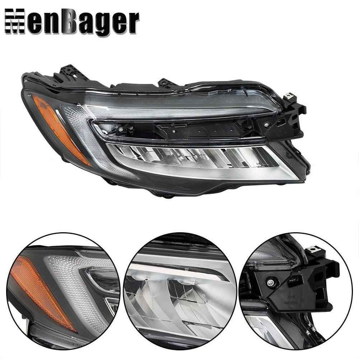 DURAFORCE Full LED Chrome Headlight Assy Pair For 2019-2021 Honda Pilot/2019-2021 Passport