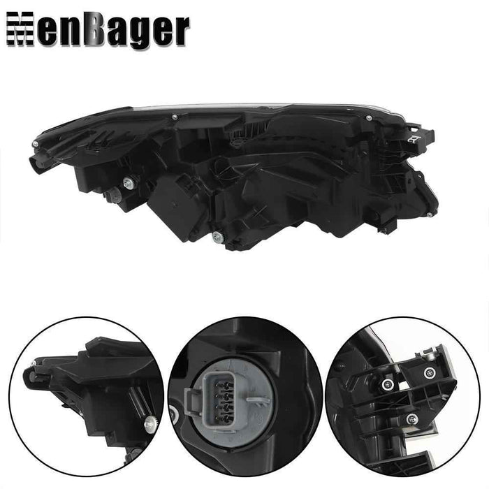 DURAFORCE Full LED Chrome Headlight Assy Pair For 2019-2021 Honda Pilot/2019-2021 Passport