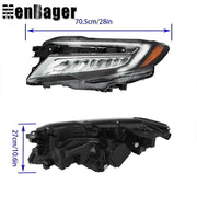 DURAFORCE Full LED Chrome Headlight Assy Pair For 2019-2021 Honda Pilot/2019-2021 Passport