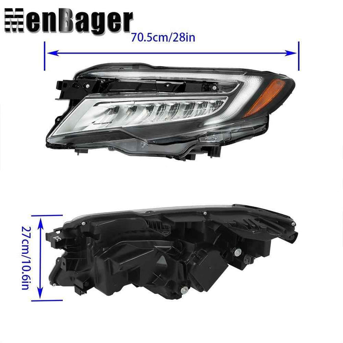 DURAFORCE Full LED Chrome Headlight Assy Pair For 2019-2021 Honda Pilot/2019-2021 Passport