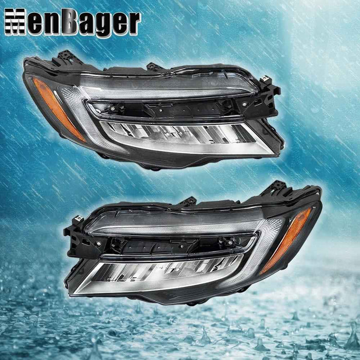 DURAFORCE Full LED Chrome Headlight Assy Pair For 2019-2021 Honda Pilot/2019-2021 Passport