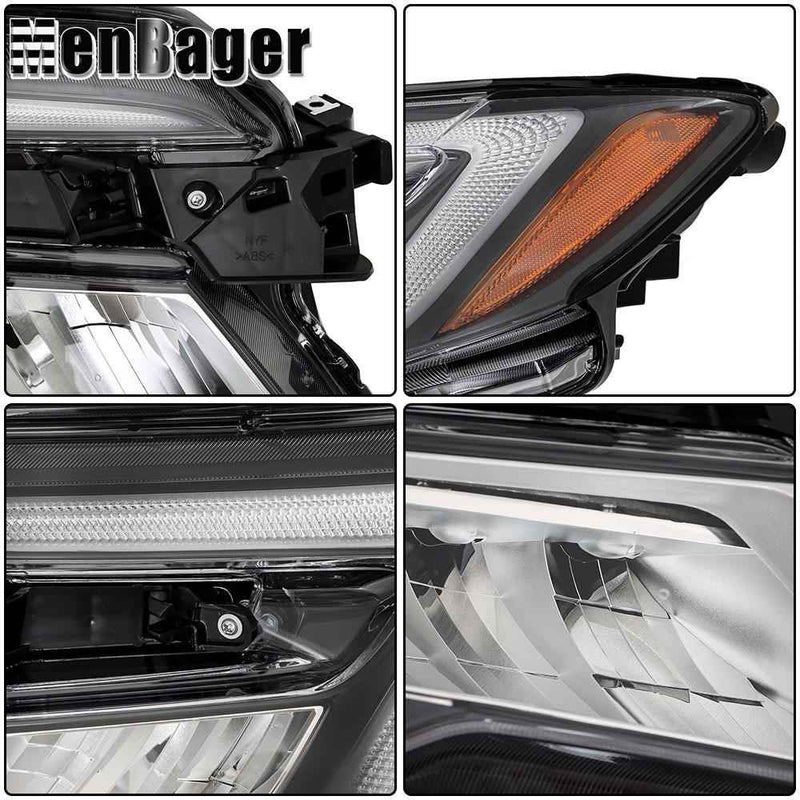 DURAFORCE Full LED Chrome Headlight Assy Pair For 2019-2021 Honda Pilot/2019-2021 Passport