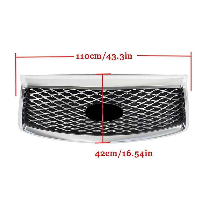 DURAFORCE Front Upper Grille W/Camera Option Chrome For INFINITI QX80 2018 2019 2020-2021