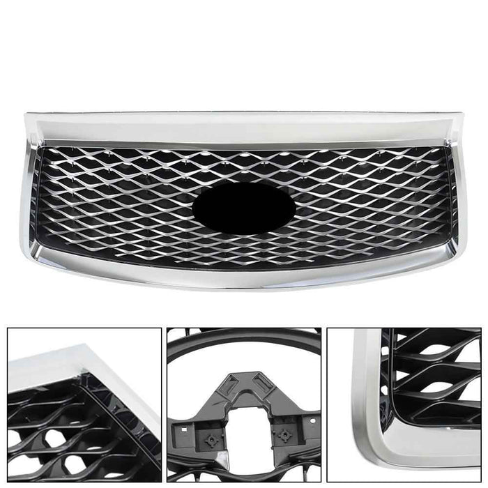 DURAFORCE Front Upper Grille W/Camera Option Chrome For INFINITI QX80 2018 2019 2020-2021