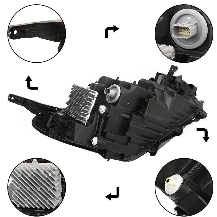 DURAFORCE Left Side For 2022-2023 Chevy Equinox LT/RS Headlight (FULL LED) Headlamp Clear