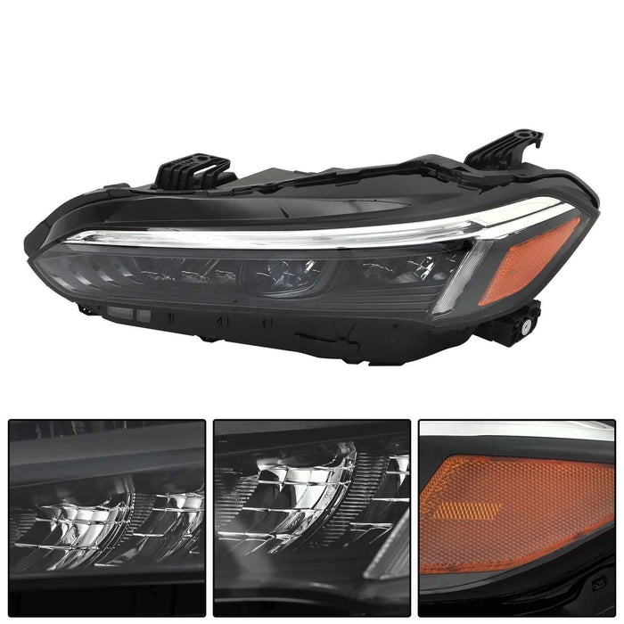DURAFORCE Headlight Assy For 2022-2023 Honda Civic Sport/Touring Black LED Left&Right Side