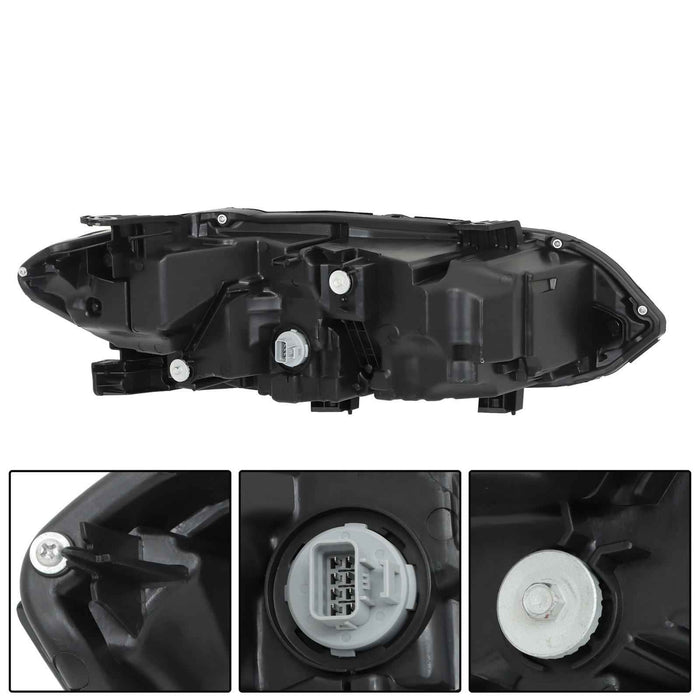DURAFORCE Headlight Assy For 2022-2023 Honda Civic Sport/Touring Black LED Left&Right Side