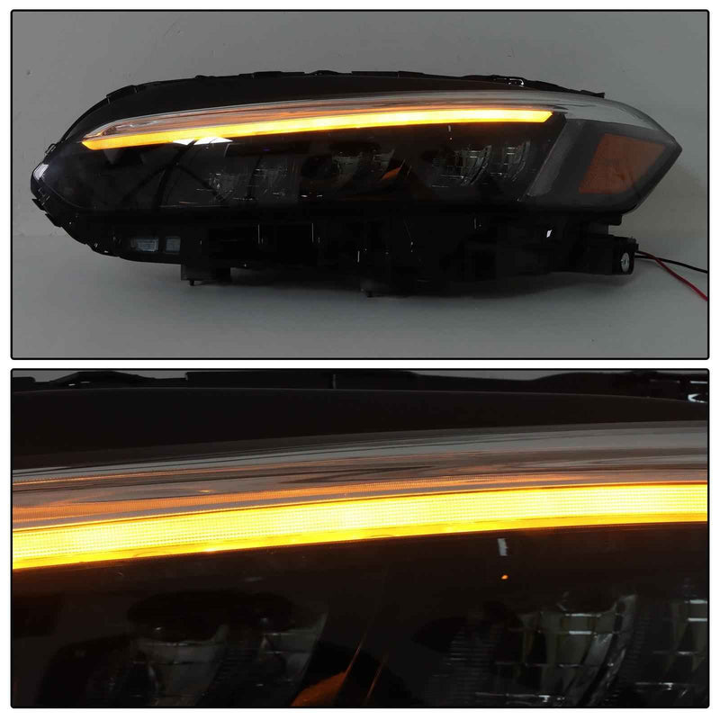 DURAFORCE Headlight Assy For 2022-2023 Honda Civic Sport/Touring Black LED Left&Right Side