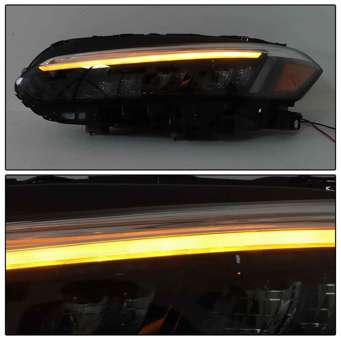 DURAFORCE Headlight Assy For 2022-2023 Honda Civic Sport/Touring Black LED Left&Right Side