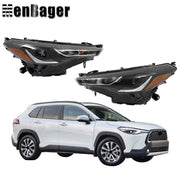 DURAFORCE Left+Right Headlights For Toyota Corolla Cross L LE 2022-2023 Black Houisng LED