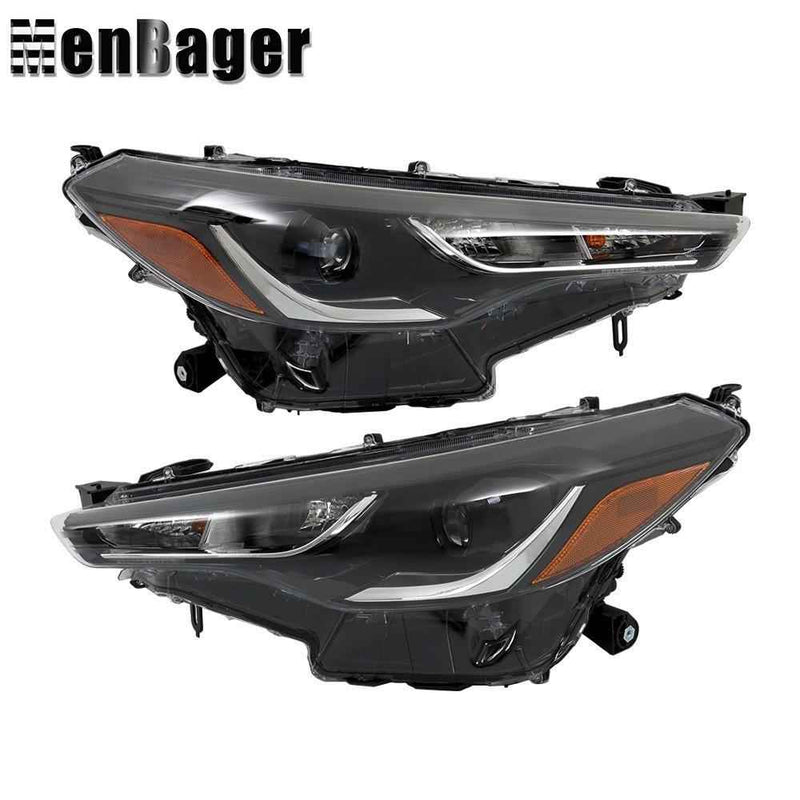 DURAFORCE Left+Right Headlights For Toyota Corolla Cross L LE 2022-2023 Black Houisng LED