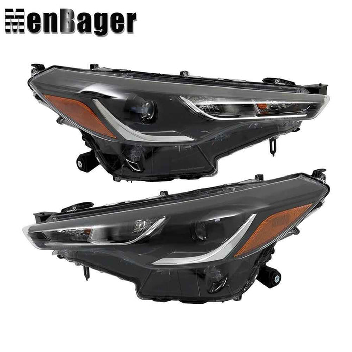 DURAFORCE Left+Right Headlights For Toyota Corolla Cross L LE 2022-2023 Black Houisng LED