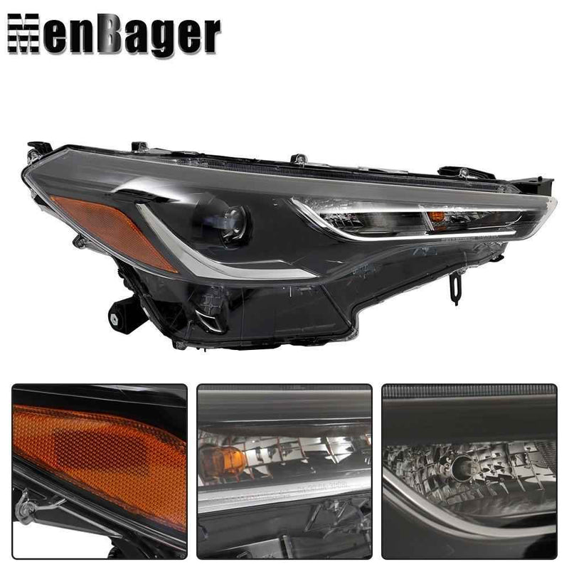 DURAFORCE Left+Right Headlights For Toyota Corolla Cross L LE 2022-2023 Black Houisng LED