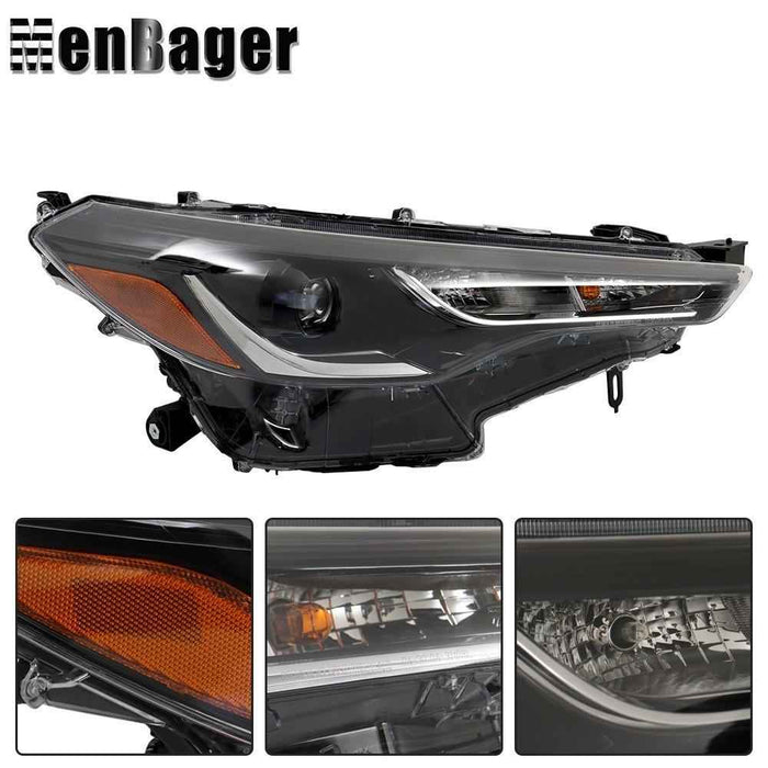 DURAFORCE Left+Right Headlights For Toyota Corolla Cross L LE 2022-2023 Black Houisng LED