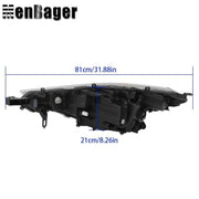 DURAFORCE Left+Right Headlights For Toyota Corolla Cross L LE 2022-2023 Black Houisng LED