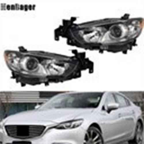 DURAFORCE Projector Headlights For 2014-2016-2017 Mazda 6 Left&Right Halogen Black Housing