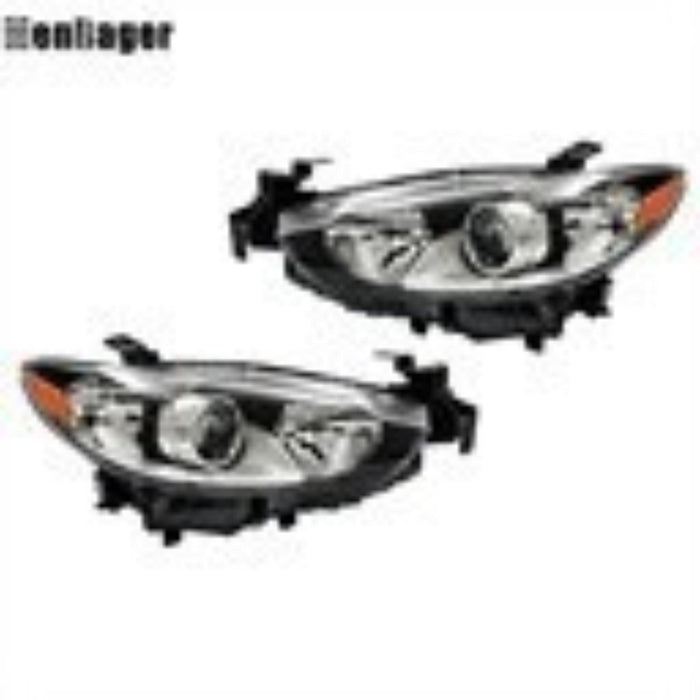 DURAFORCE Projector Headlights For 2014-2016-2017 Mazda 6 Left&Right Halogen Black Housing