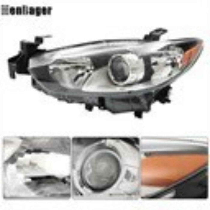 DURAFORCE Projector Headlights For 2014-2016-2017 Mazda 6 Left&Right Halogen Black Housing