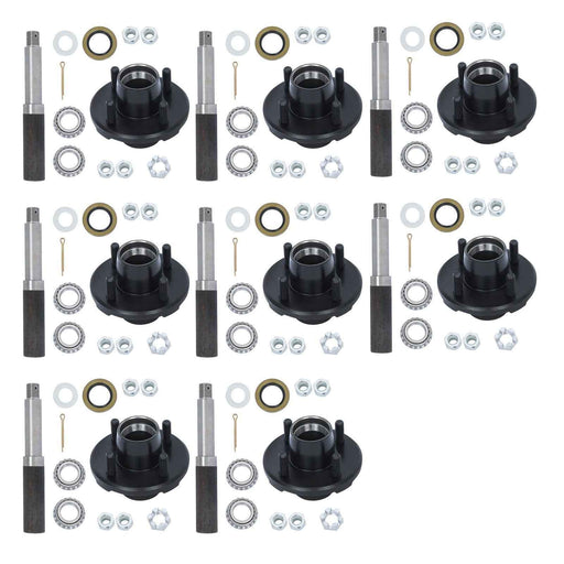 DURAFORCE 8 Sets Boat Trailer Axle Kits with 4 on 4" Bolt Idler Hub & 1" Round BT8 Spindle