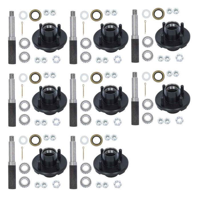 DURAFORCE 8 Sets Boat Trailer Axle Kits with 4 on 4" Bolt Idler Hub & 1" Round BT8 Spindle
