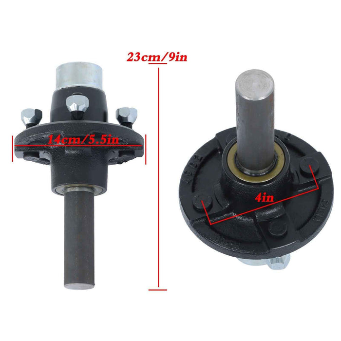 DURAFORCE 4 Set Boat Trailer Axle Kits with 4 on 4" Bolt Idler 1" Hub & Round BT8 Spindle